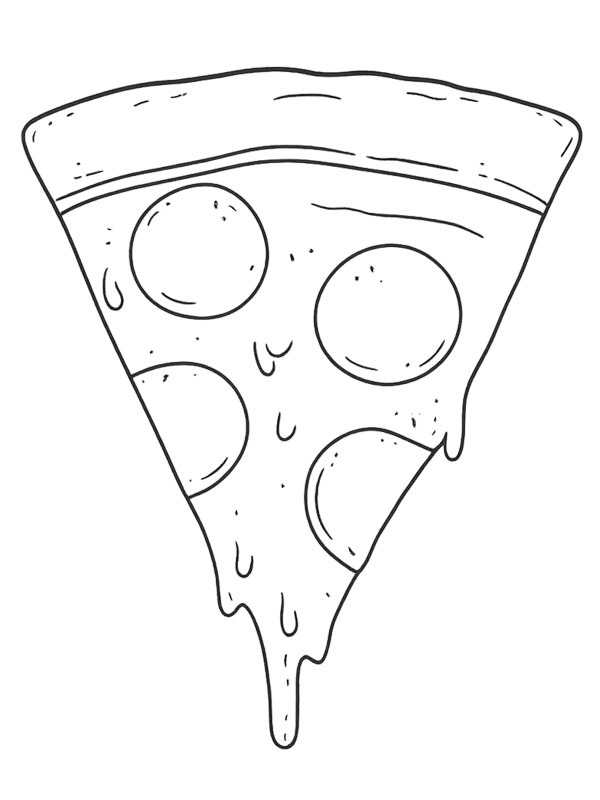 Fatia de pizza de pepperoni Desenho para Colorir Fatia de pizza de pepperoni Desenho para Colorir