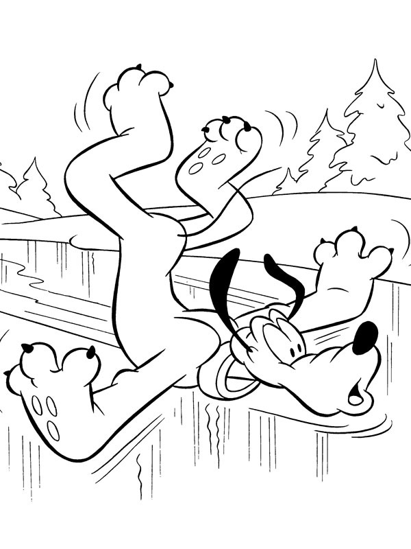 Pluto no gelo Desenho para Colorir Pluto no gelo Desenho para Colorir