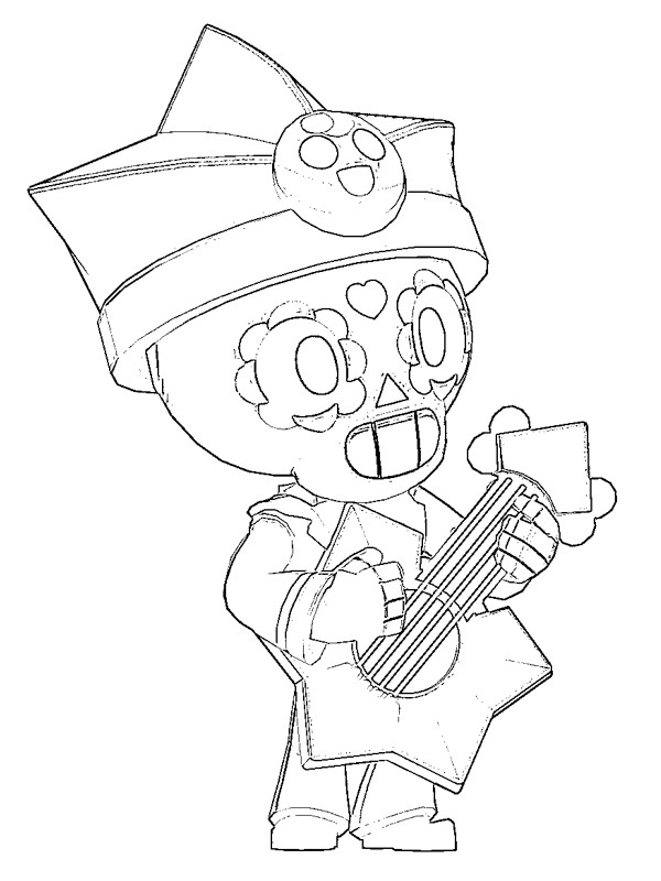 Poco Starr (Brawl Stars) Desenho para Colorir Poco Starr (Brawl Stars) Desenho para Colorir