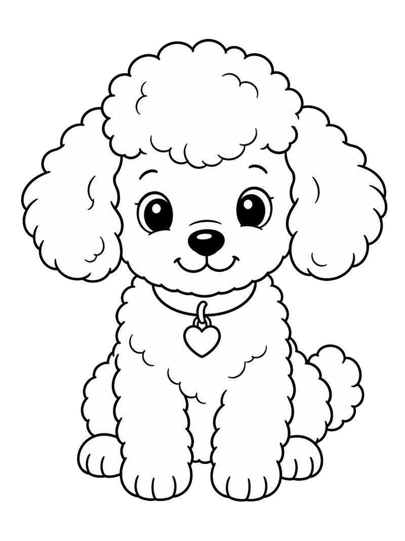 Cachorro Poodle Desenho para Colorir