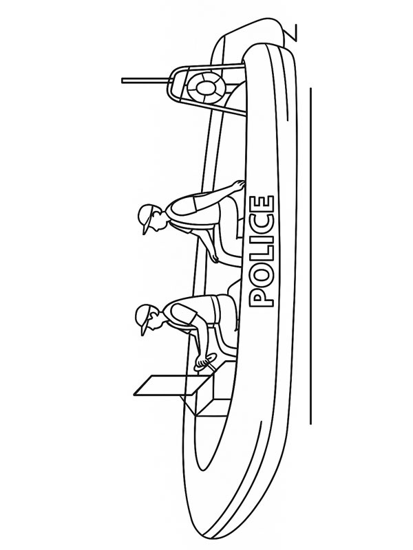 Barco da polícia Desenho para Colorir Barco da polícia Desenho para Colorir