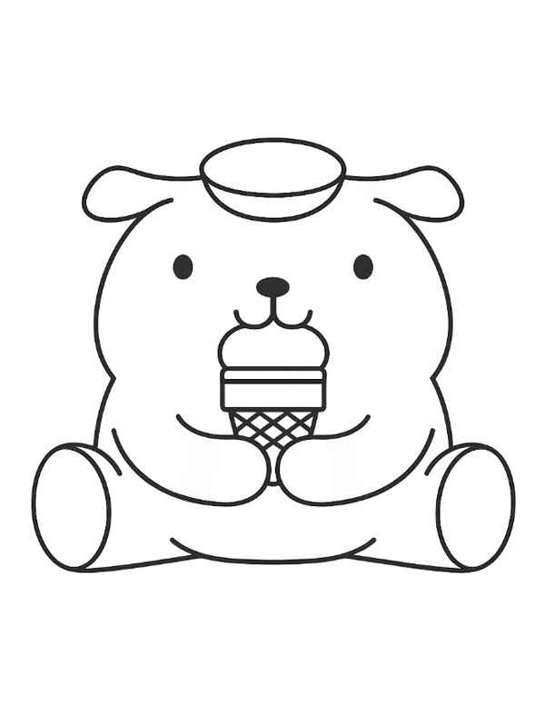 Pompompurin tomando sorvete Desenho para Colorir Pompompurin tomando sorvete Desenho para Colorir
