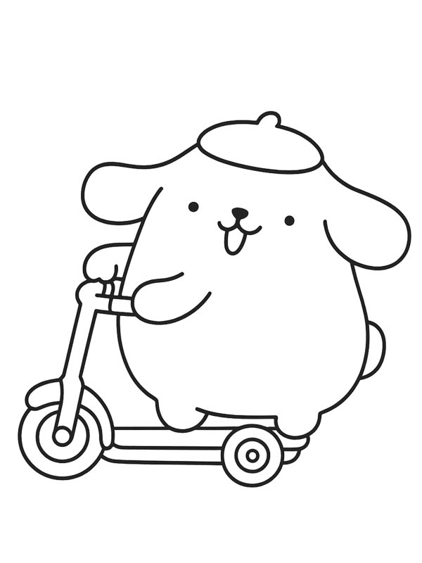 Pompompurin no patinete Desenho para Colorir Pompompurin no patinete Desenho para Colorir