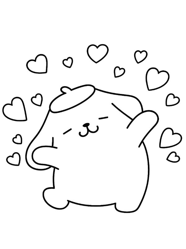 Pompompurin apaixonado Desenho para Colorir Pompompurin apaixonado Desenho para Colorir