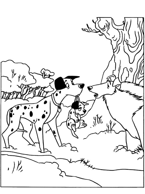 Pongo encontra um dos filhotes fugitivos Desenho para Colorir Pongo encontra um dos filhotes fugitivos Desenho para Colorir