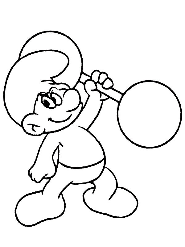 Smurf Robusto Desenho para Colorir Smurf Robusto Desenho para Colorir