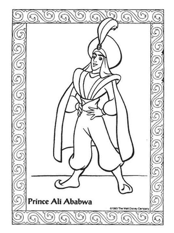 Príncipe Ali Desenho para Colorir Príncipe Ali Desenho para Colorir