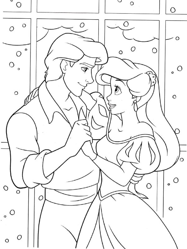 Príncipe Eric e Ariel Desenho para Colorir Príncipe Eric e Ariel Desenho para Colorir