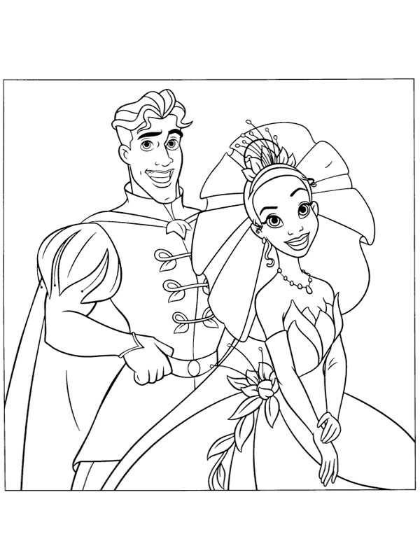 Príncipe Naveen e Princesa Tiana Desenho para Colorir Príncipe Naveen e Princesa Tiana Desenho para Colorir