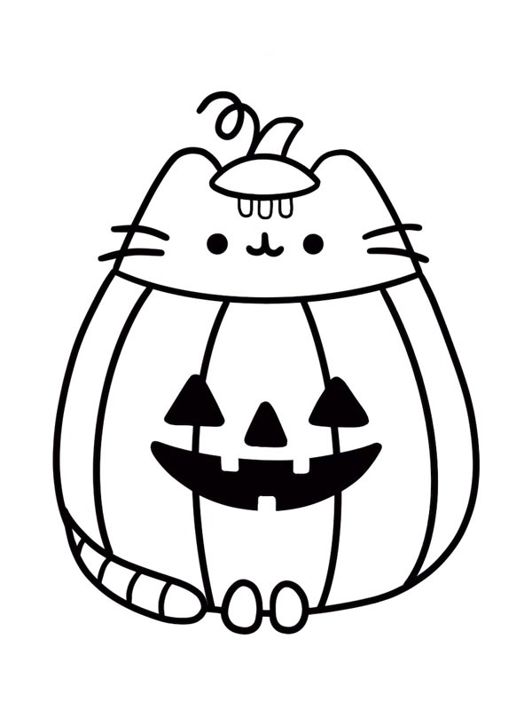 Pusheen de abóbora Desenho para Colorir Pusheen de abóbora Desenho para Colorir