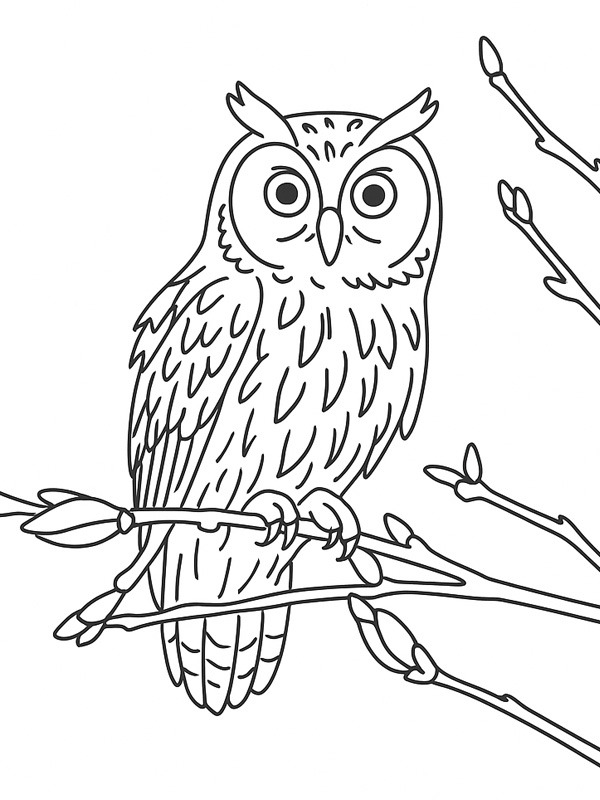 Coruja-de-orelhas Desenho para Colorir Coruja-de-orelhas Desenho para Colorir