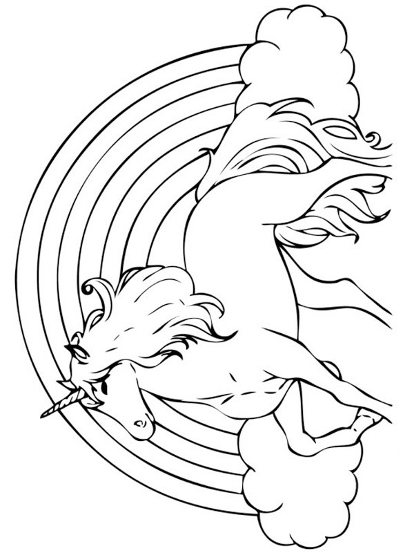 Unicórnio com arco-íris Desenho para Colorir Unicórnio com arco-íris Desenho para Colorir
