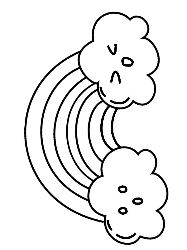 Nuvem de arco-íris Desenho para Colorir Nuvem de arco-íris Desenho para Colorir