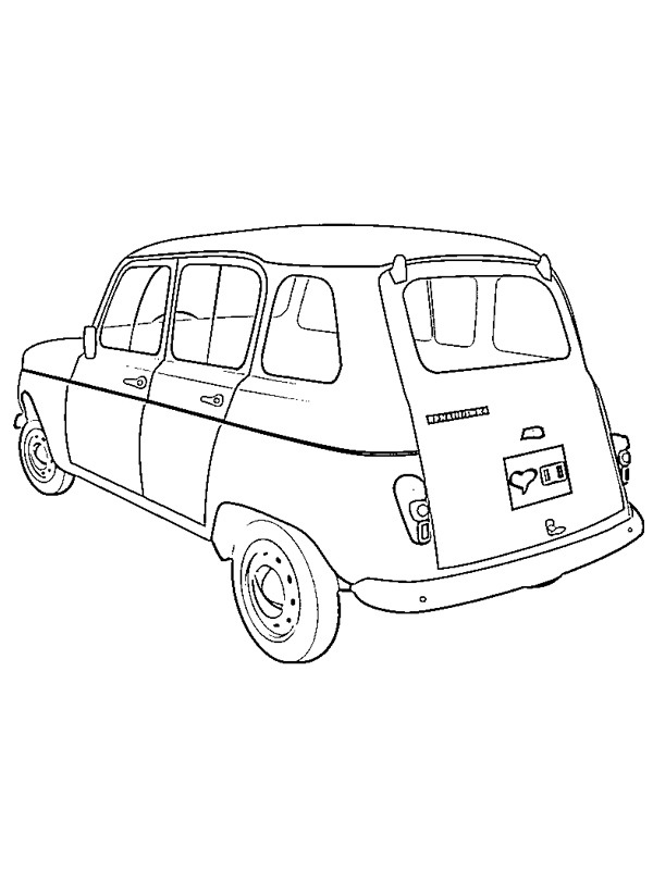 Renault 4 Desenho para Colorir Renault 4 Desenho para Colorir