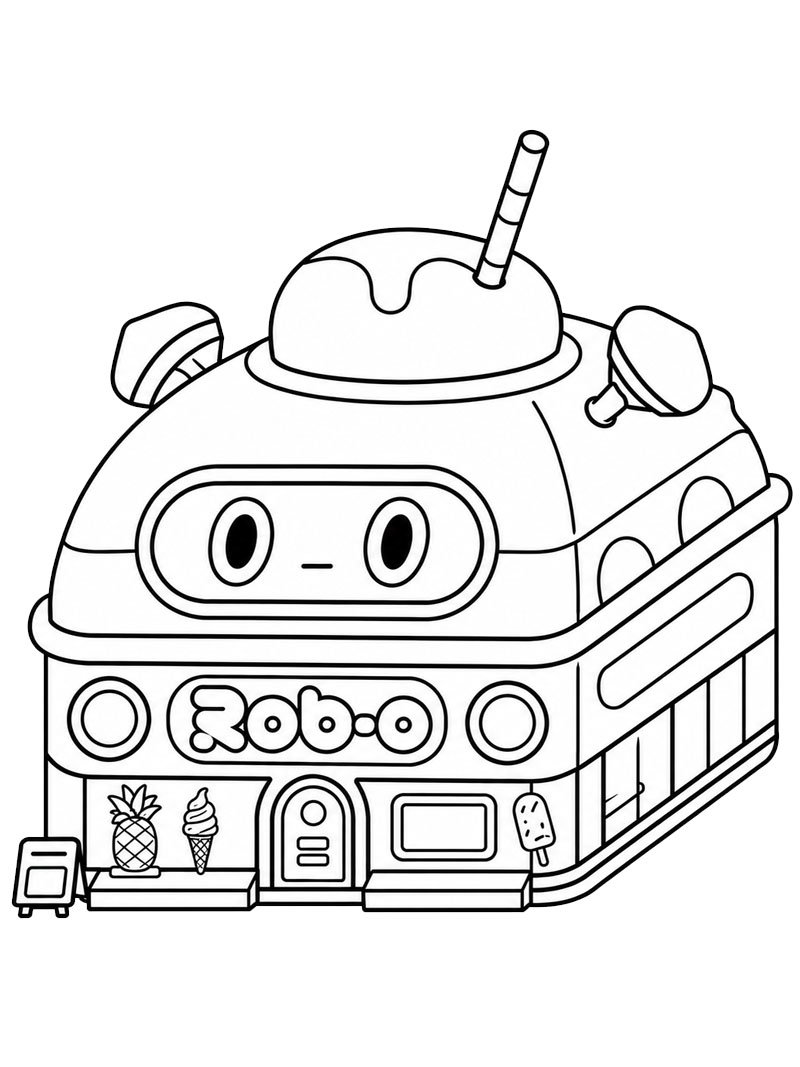 Rob-o Caf&eacute; (Toca Boca) Desenho para Colorir