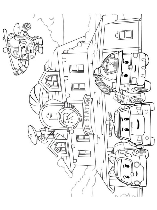 Quartel-general Robocar Poli Desenho para Colorir Quartel-general Robocar Poli Desenho para Colorir