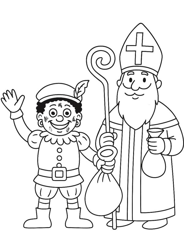 Papai Noel e Pedro Fuligem Desenho para Colorir