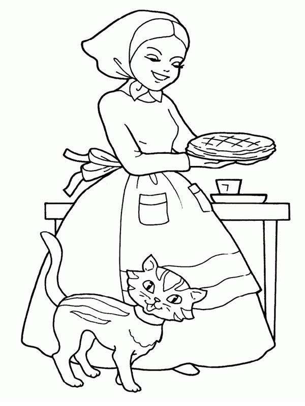 Chapeuzinho Vermelho assando biscoitos Desenho para Colorir Chapeuzinho Vermelho assando biscoitos Desenho para Colorir