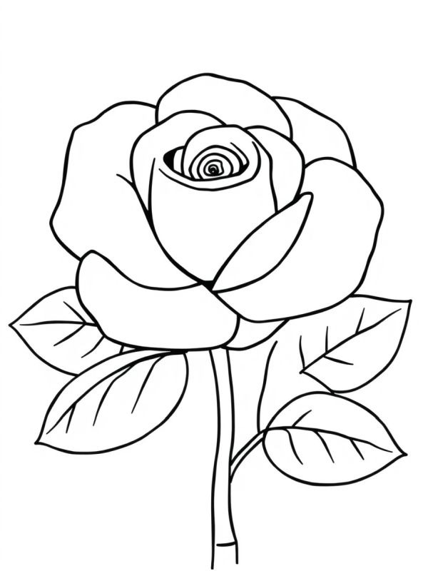Rosa (flor) Desenho para Colorir Rosa (flor) Desenho para Colorir
