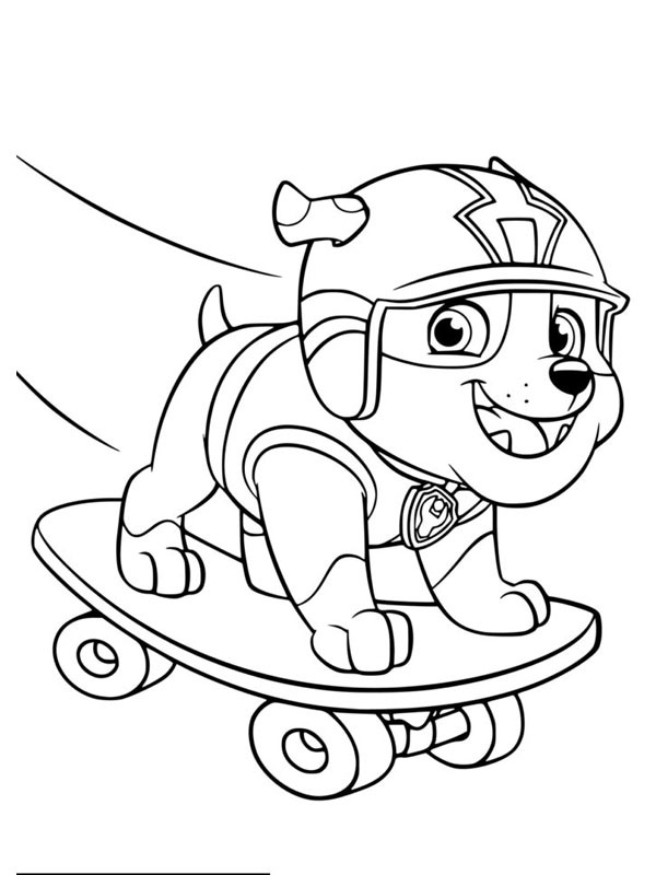 Rubble no skate Desenho para Colorir Rubble no skate Desenho para Colorir
