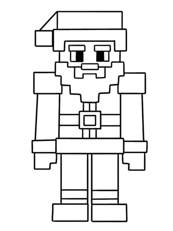 Papai Noel do Minecraft Desenho para Colorir Papai Noel do Minecraft Desenho para Colorir