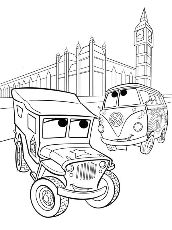 Sarge e Fillmore em Londres Desenho para Colorir Sarge e Fillmore em Londres Desenho para Colorir