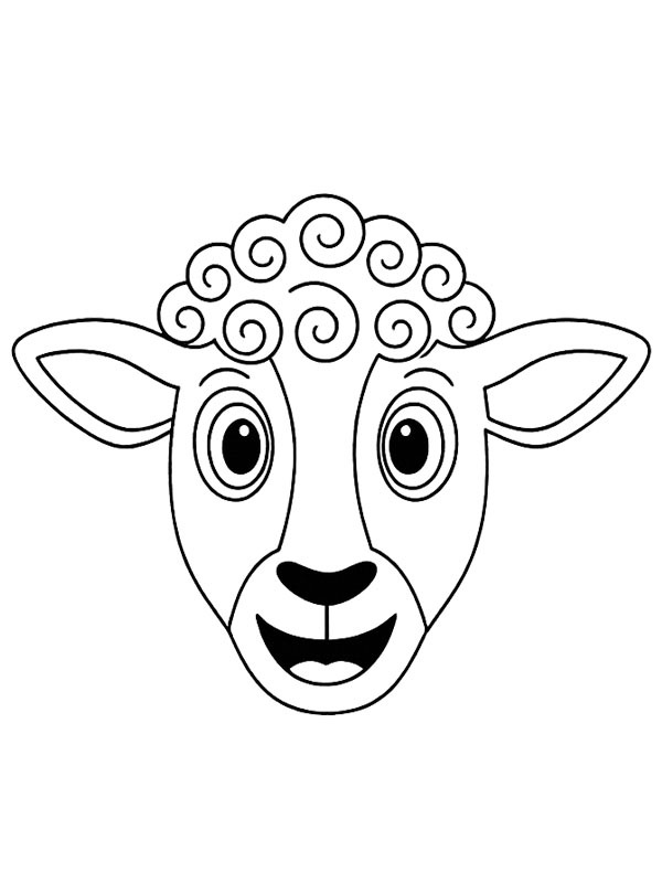 Rosto de ovelha Desenho para Colorir Rosto de ovelha Desenho para Colorir