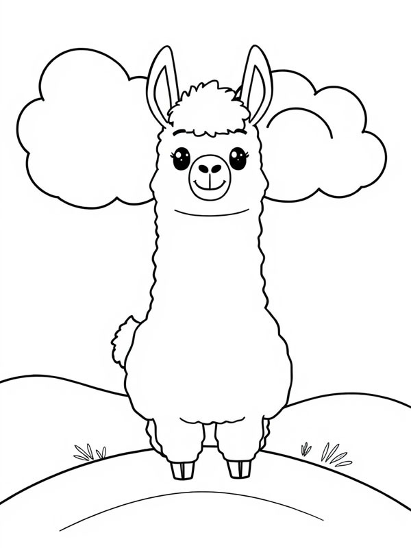 Alpaca fofa Desenho para Colorir Alpaca fofa Desenho para Colorir