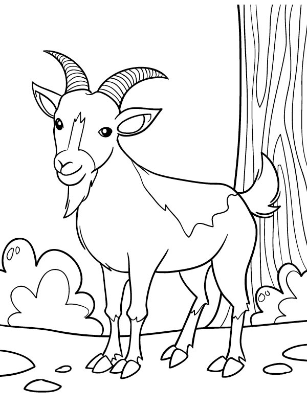 Cabra fofa Desenho para Colorir Cabra fofa Desenho para Colorir