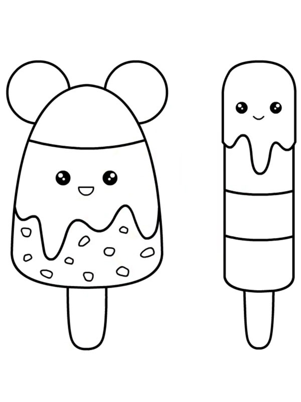 Picolés fofos Desenho para Colorir Picolés fofos Desenho para Colorir