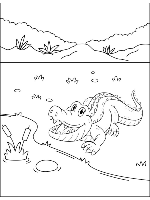 Crocodilo fofo Desenho para Colorir Crocodilo fofo Desenho para Colorir