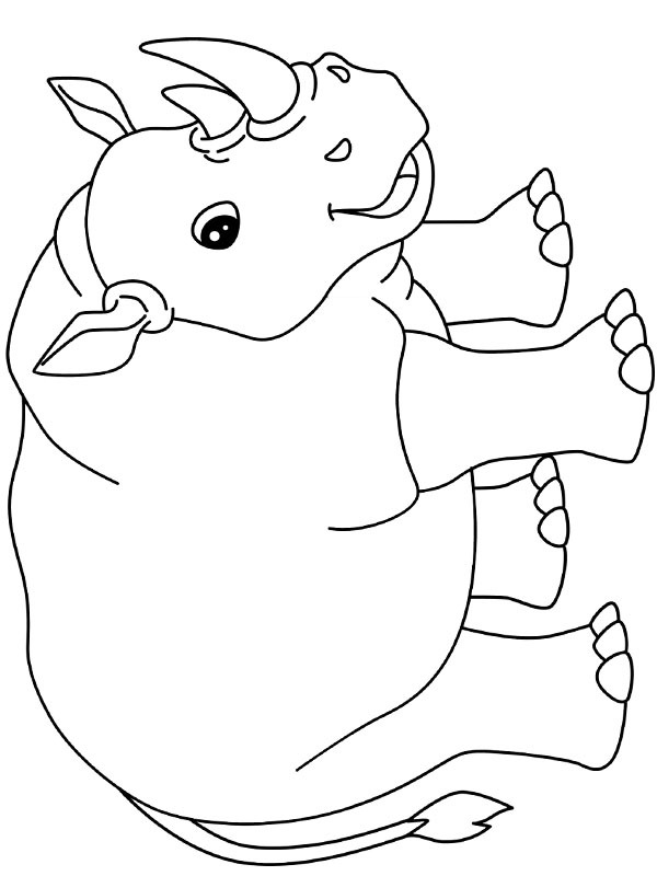 Rinoceronte fofo Desenho para Colorir Rinoceronte fofo Desenho para Colorir