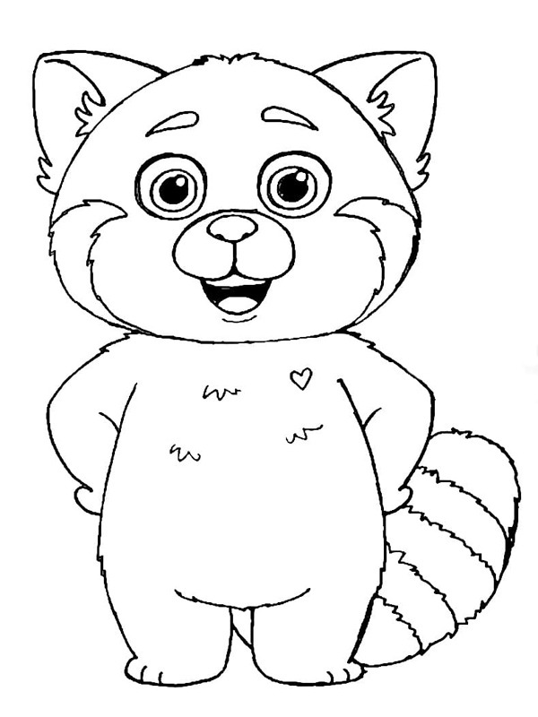 Red Panda Mei fofa Desenho para Colorir Red Panda Mei fofa Desenho para Colorir