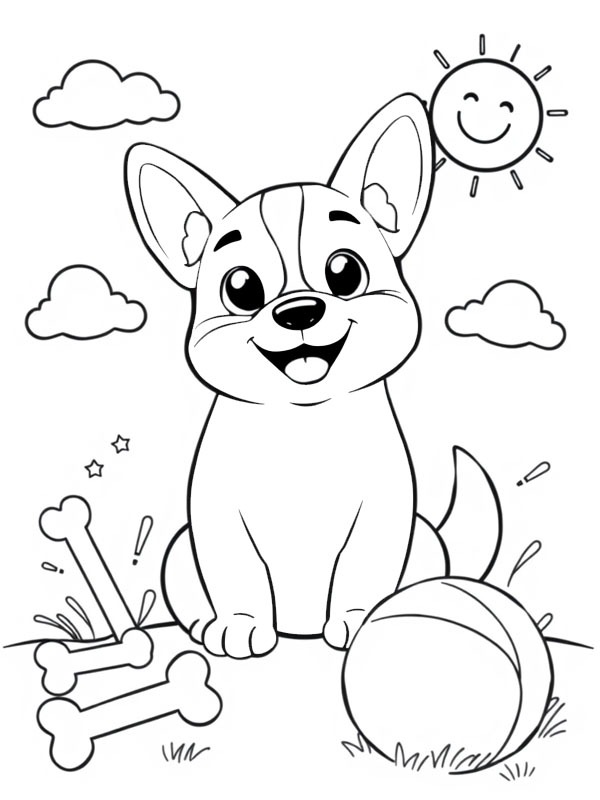 Filhote fofo de Welsh Corgi Desenho para Colorir Filhote fofo de Welsh Corgi Desenho para Colorir