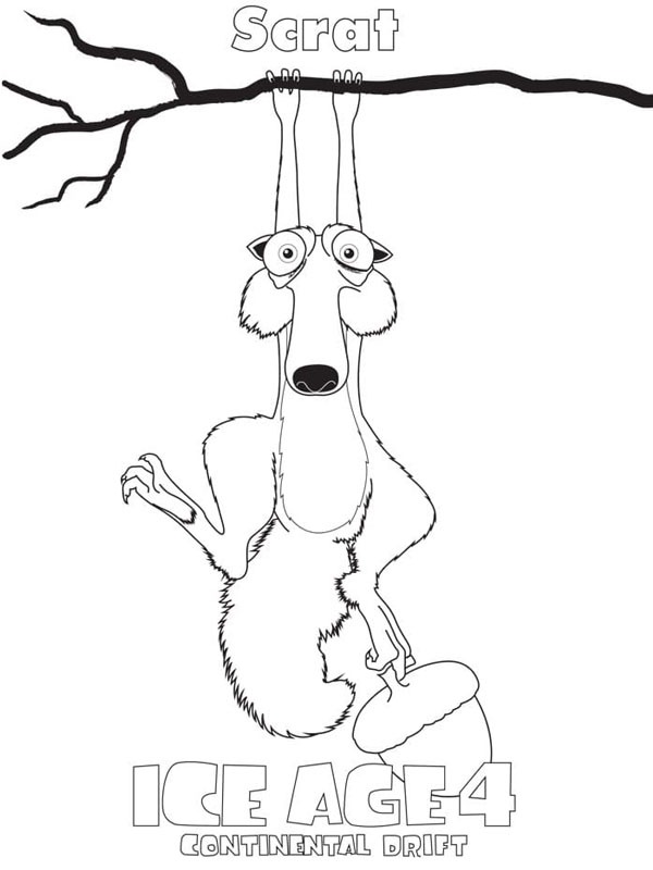 Scrat – A Era do Gelo 4 Desenho para Colorir Scrat – A Era do Gelo 4 Desenho para Colorir