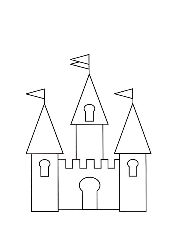 Castelo simples Desenho para Colorir Castelo simples Desenho para Colorir