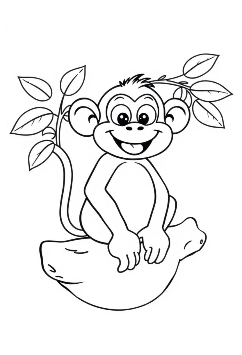 Macaco simples Desenho para Colorir Macaco simples Desenho para Colorir