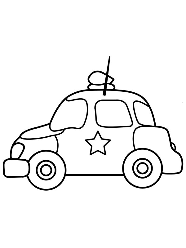 Carro policial simples Desenho para Colorir Carro policial simples Desenho para Colorir