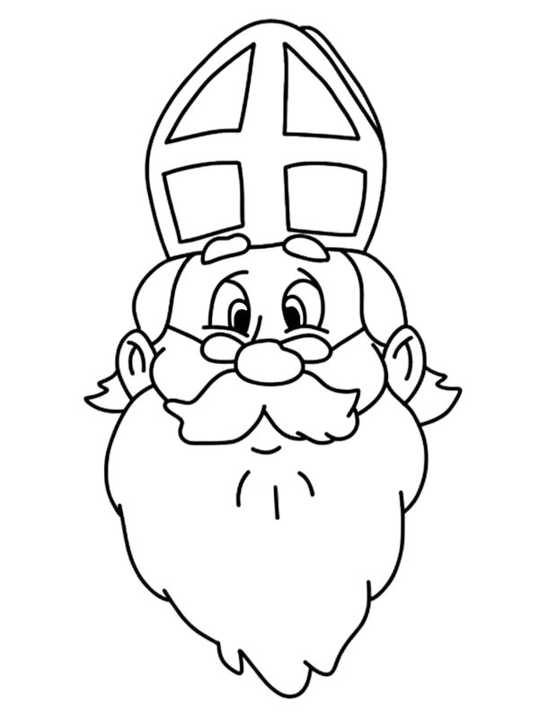 Cabe&ccedil;a do Papai Noel Desenho para Colorir