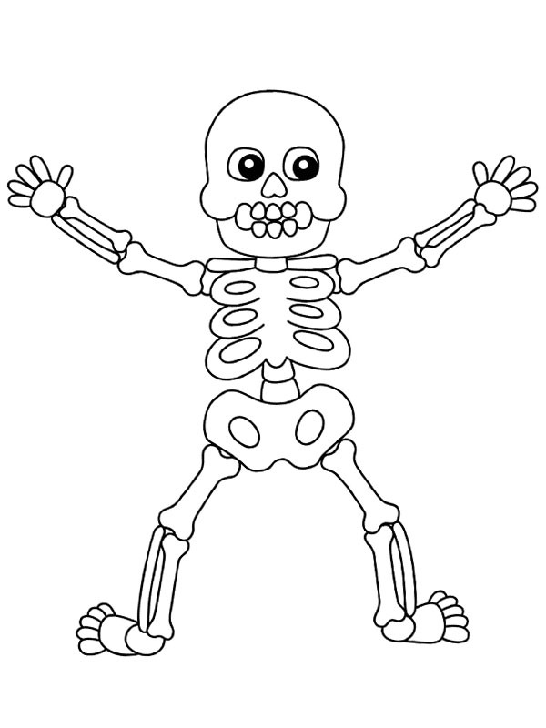 Esqueleto humano de Halloween Desenho para Colorir Esqueleto humano de Halloween Desenho para Colorir