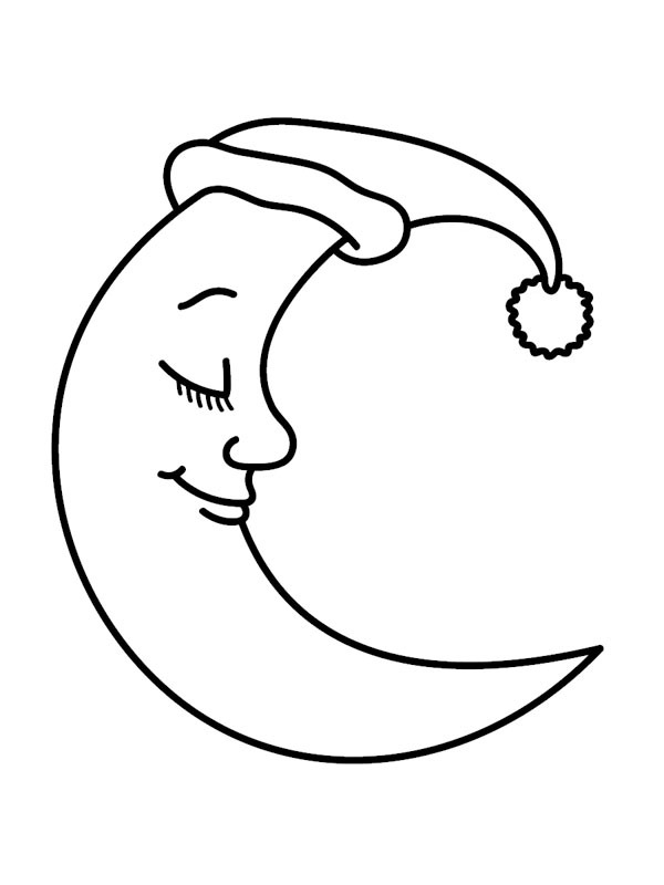Lua dormindo Desenho para Colorir Lua dormindo Desenho para Colorir