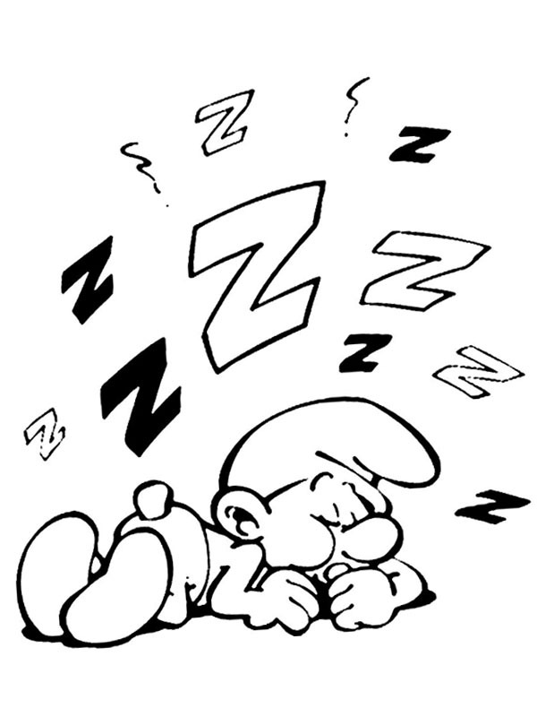 Smurf Soneca Desenho para Colorir Smurf Soneca Desenho para Colorir