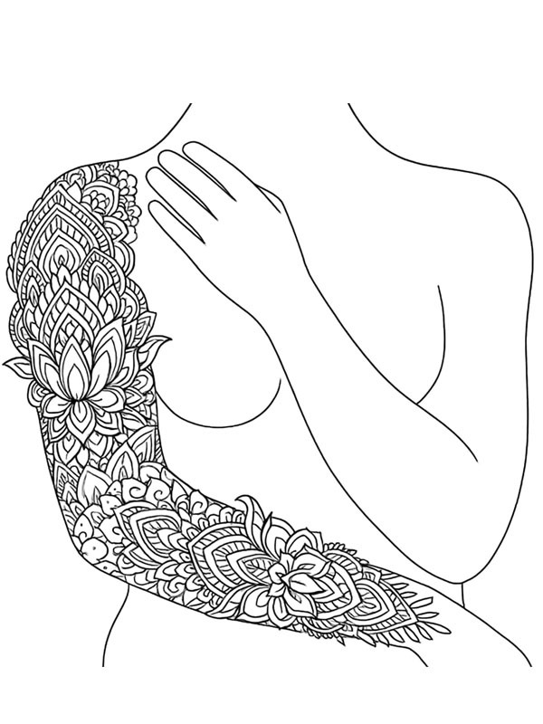 Tatuagem de braço fechado Desenho para Colorir Tatuagem de braço fechado Desenho para Colorir