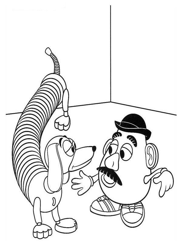 Slinky Dog e Sr. Cabeça de Batata Desenho para Colorir Slinky Dog e Sr. Cabeça de Batata Desenho para Colorir