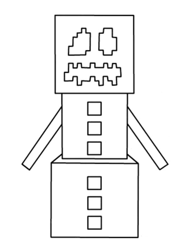 Golem de neve (Minecraft) Desenho para Colorir Golem de neve (Minecraft) Desenho para Colorir