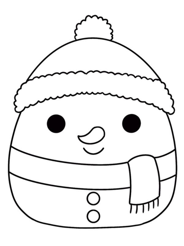 Boneco de neve Squishmallows Desenho para Colorir Boneco de neve Squishmallows Desenho para Colorir