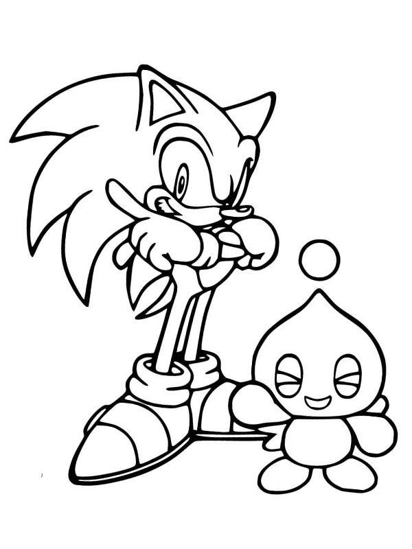 Sonic e Cheese Desenho para Colorir Sonic e Cheese Desenho para Colorir