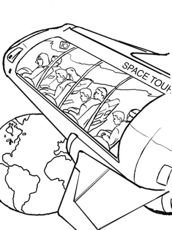 Viagem espacial Desenho para Colorir