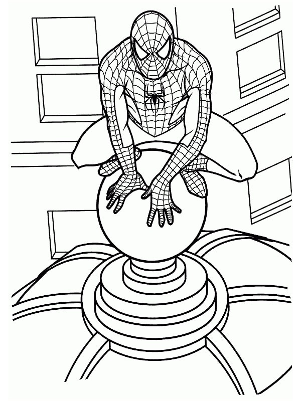Homem-Aranha escalando um prédio Desenho para Colorir Homem-Aranha escalando um prédio Desenho para Colorir