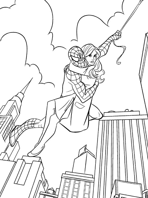 Homem-Aranha e Mary Jane Desenho para Colorir Homem-Aranha e Mary Jane Desenho para Colorir